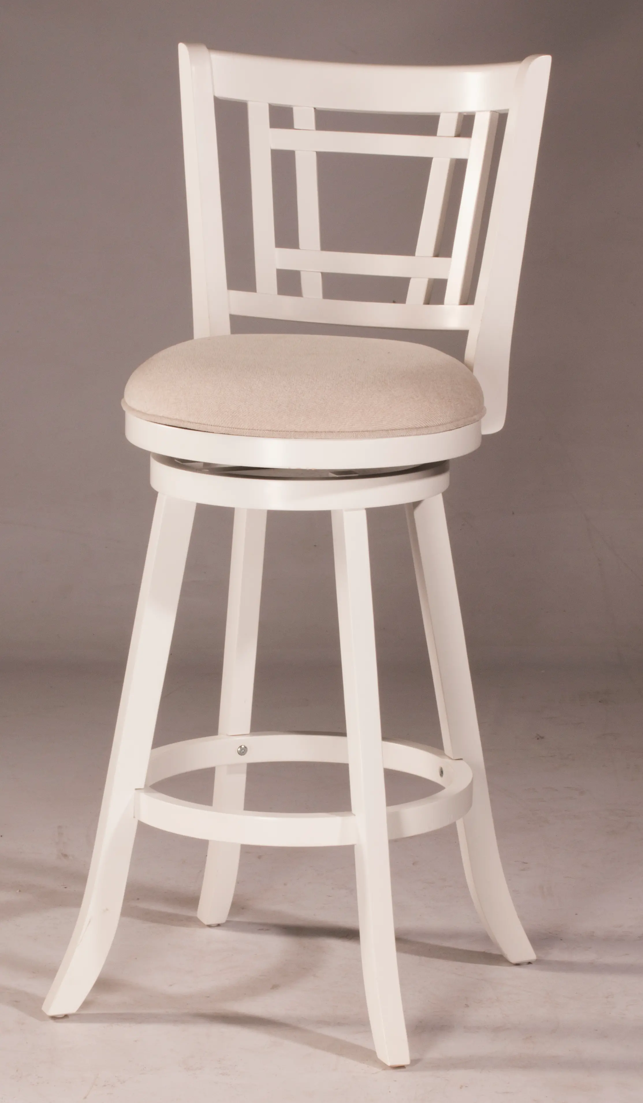 Fairfox White Swivel Counter Height Stool