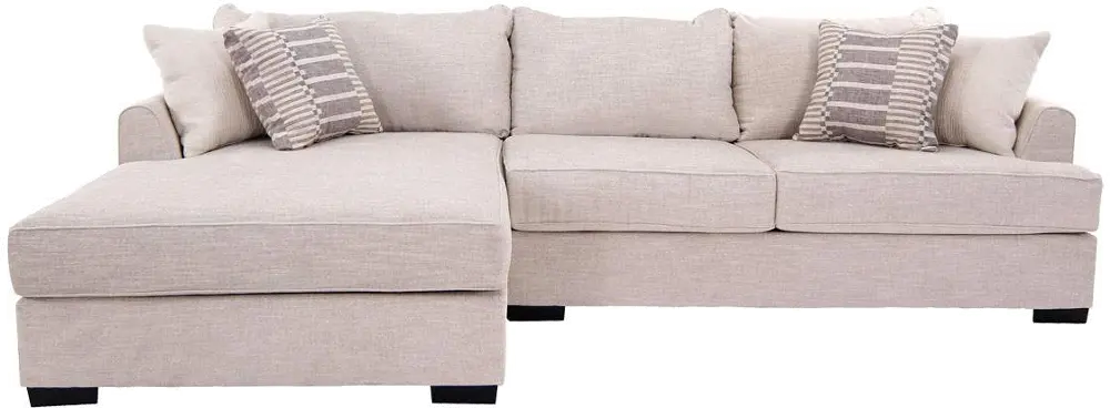 Parchment White 2 Piece Sectional Sofa with LAF Chaise - Dahlia-1