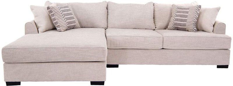 Parchment White 2 Piece Sectional Sofa, White Chaise Sofa