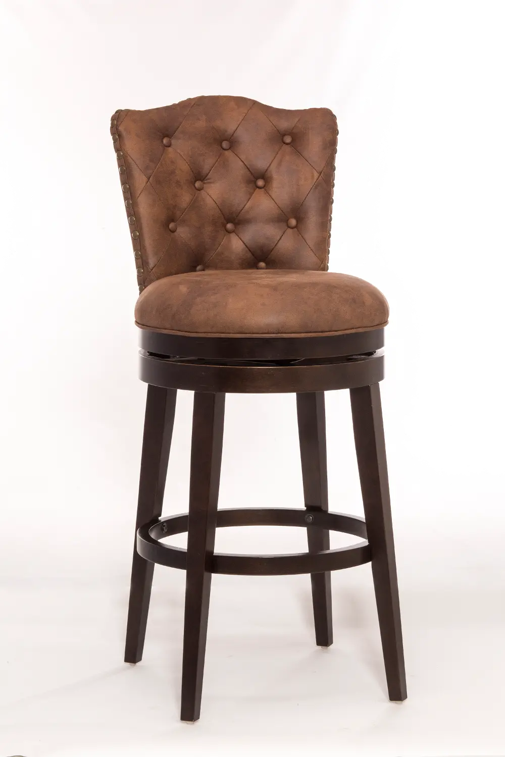Traditional Chocolate Brown Swivel Counter Height Stool - Edenwood-1