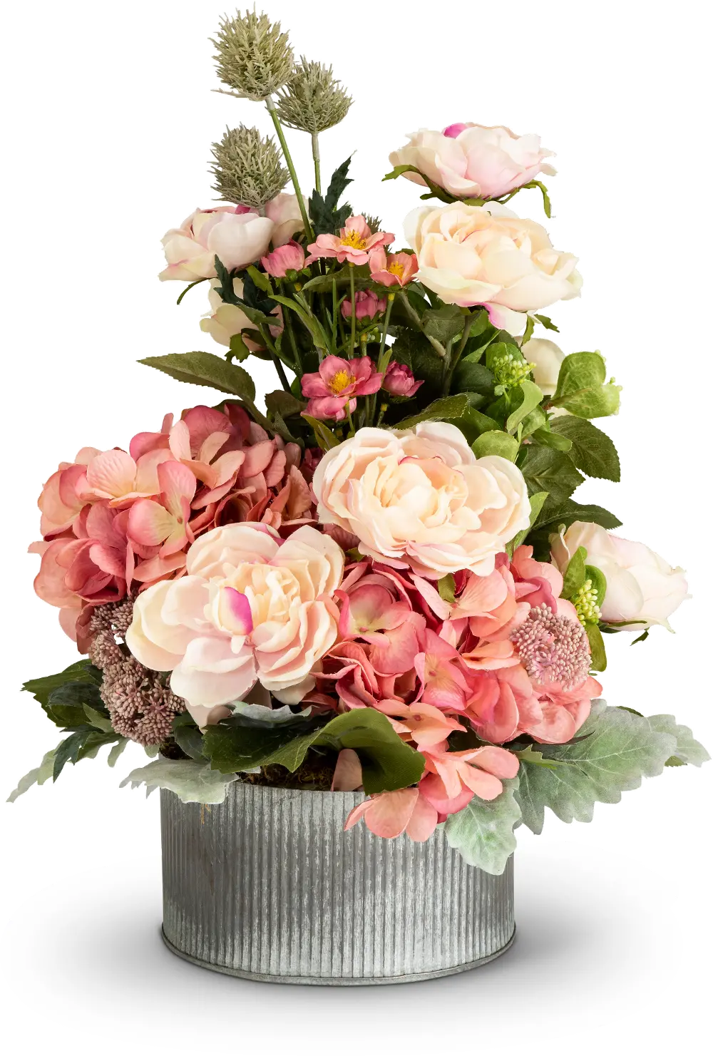 22 Inch Pink Faux Floral Arrangement-1