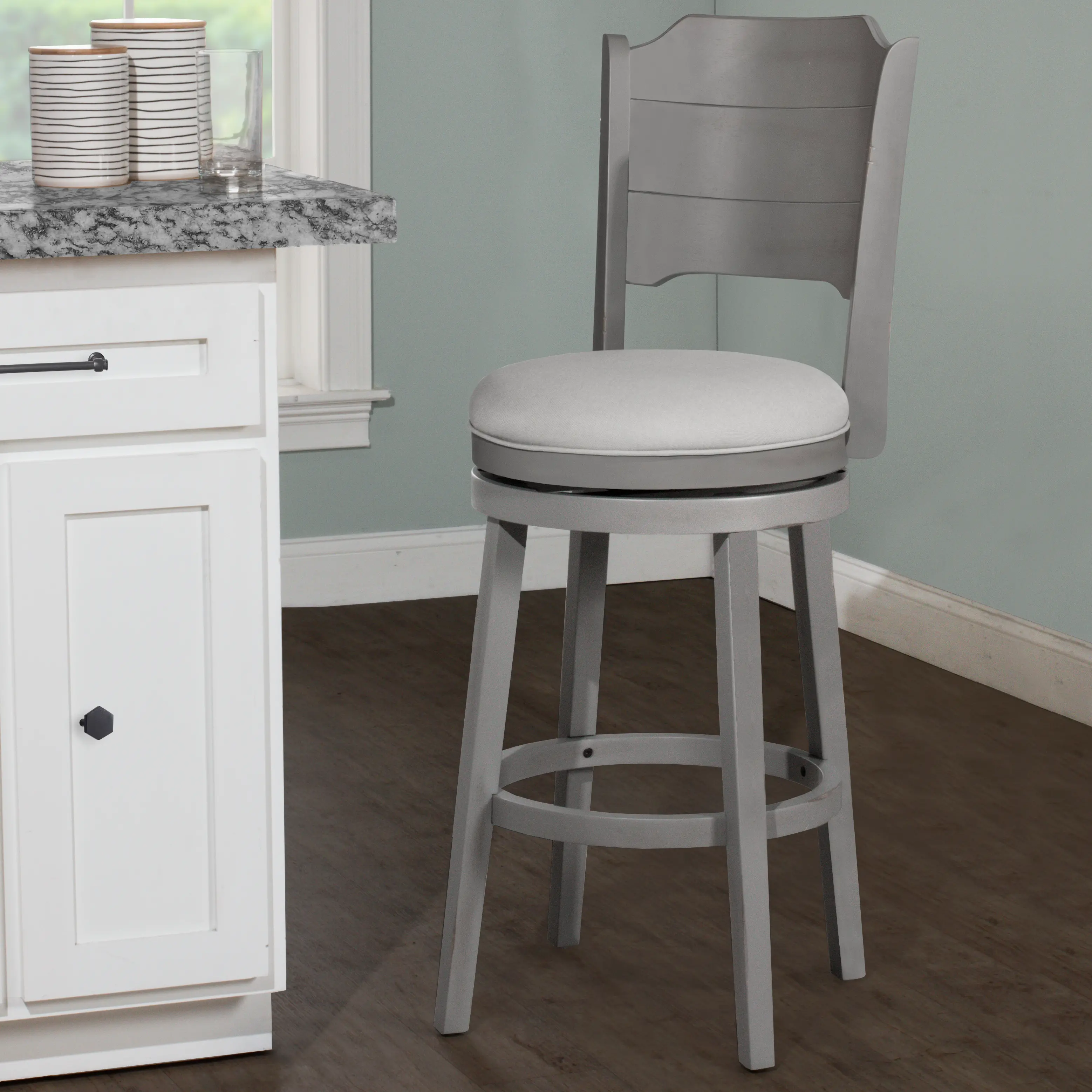 Clarion Gray Swivel Bar Stool