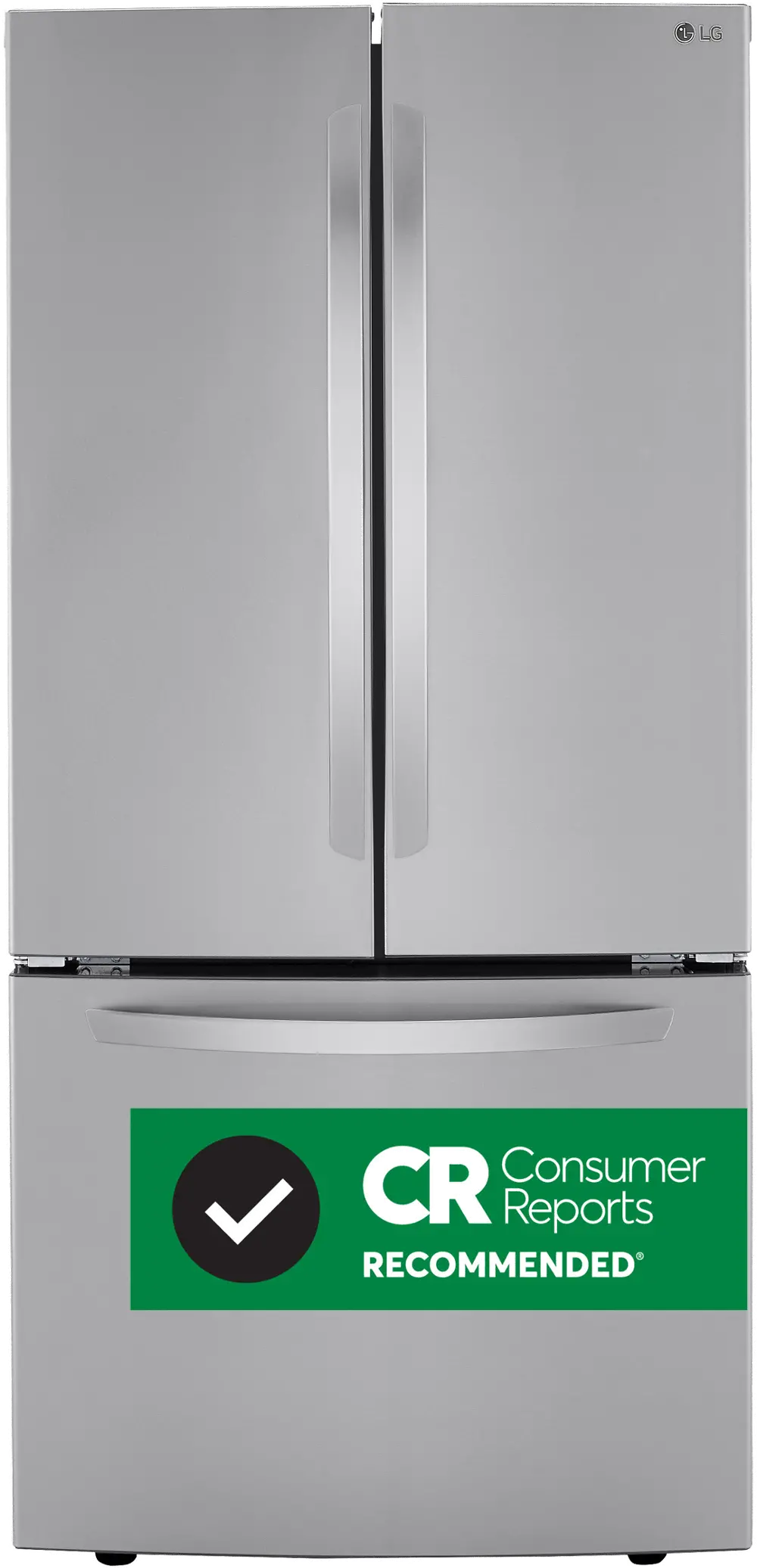LRFCS25D3S LG 25.2 cu ft French Door Refrigerator - 33 W Stainless Steel-1