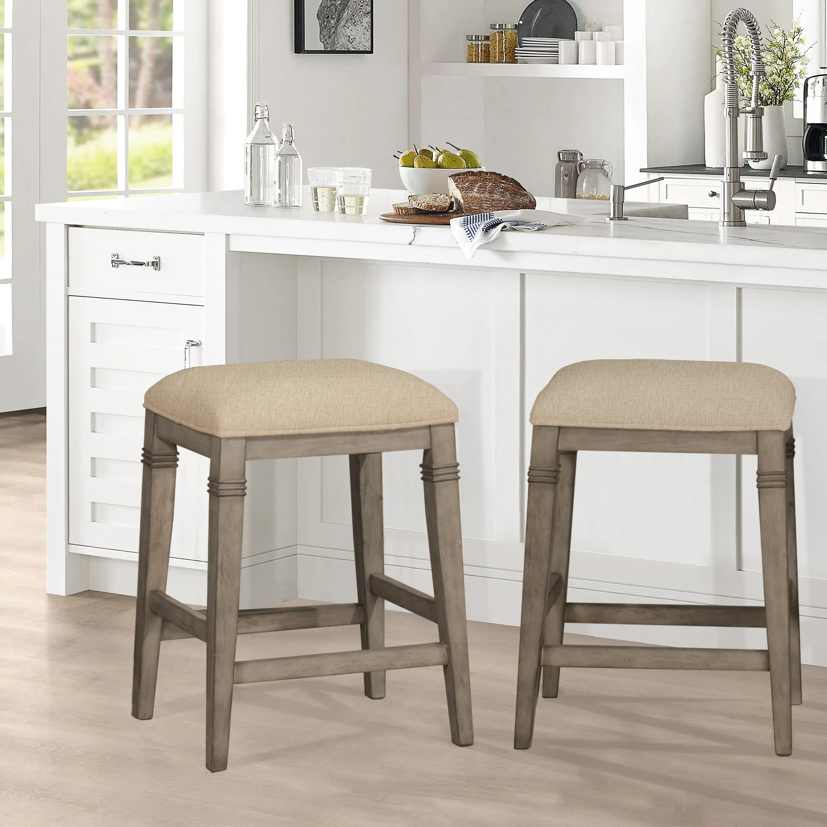 Distressed counter outlet height stools