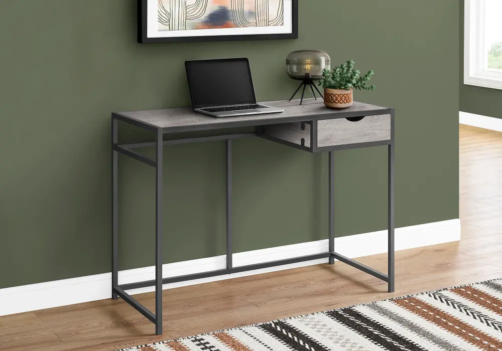 Contemporary Gray Computer Desk-1