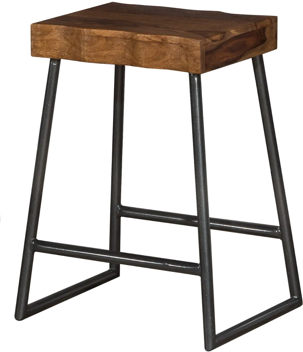 Wood and Metal Backless Counter Height Stool - Emerson-1
