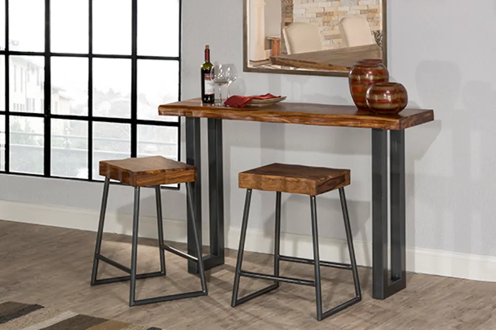 Industrial Sofa Table & 2 Stools - Emerson-1