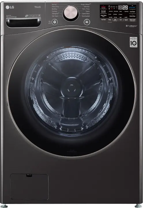 LG Large Capacity Smart WiFi Front Load Washer with TurboWash 360° - 4.5  cu. ft. Black Steel