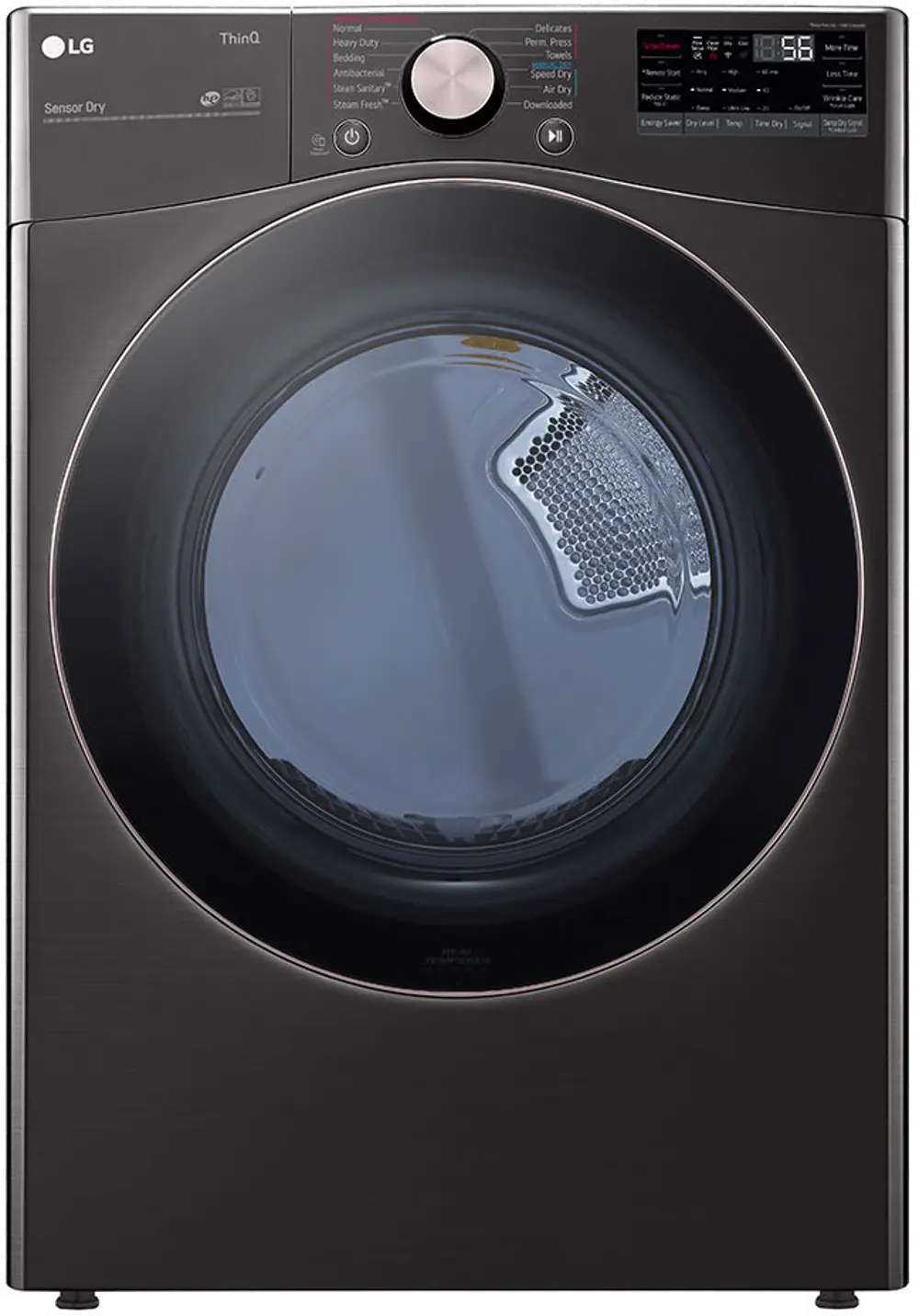DLGX4001B LG Smart Front Load Gas Dryer with TurboSteam and Built-In Intelligence - 7.4 cu. ft. Black Steel-1
