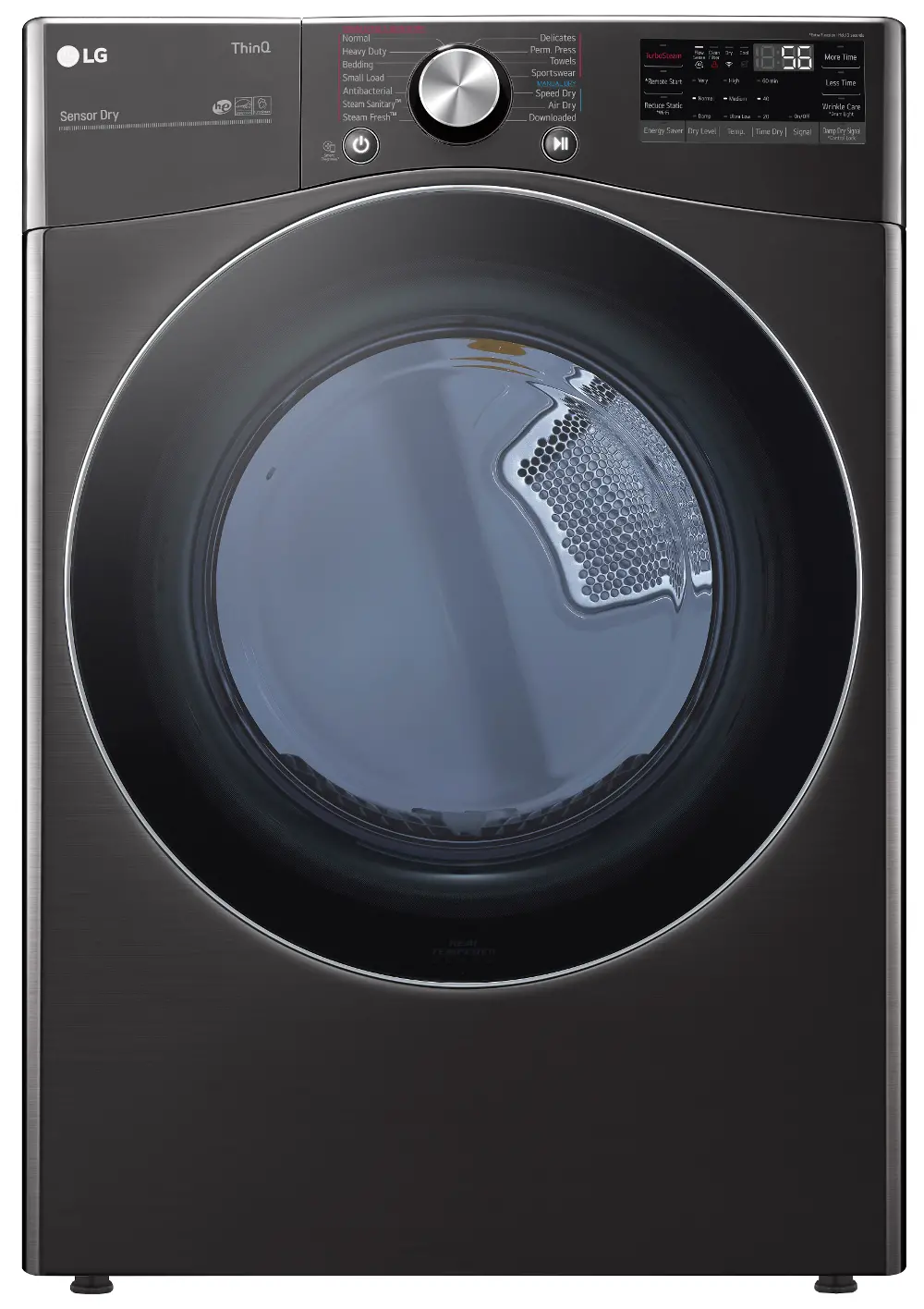 DLEX4200B LG Ultra Large Capacity Smart Electric Front Load Dryer - 7.4 cu. ft. Black Steel-1