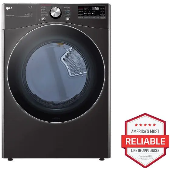 DLEX4200B LG Ultra Large Capacity Smart Electric Front Load Dryer - 7.4 cu. ft. Black Steel-1