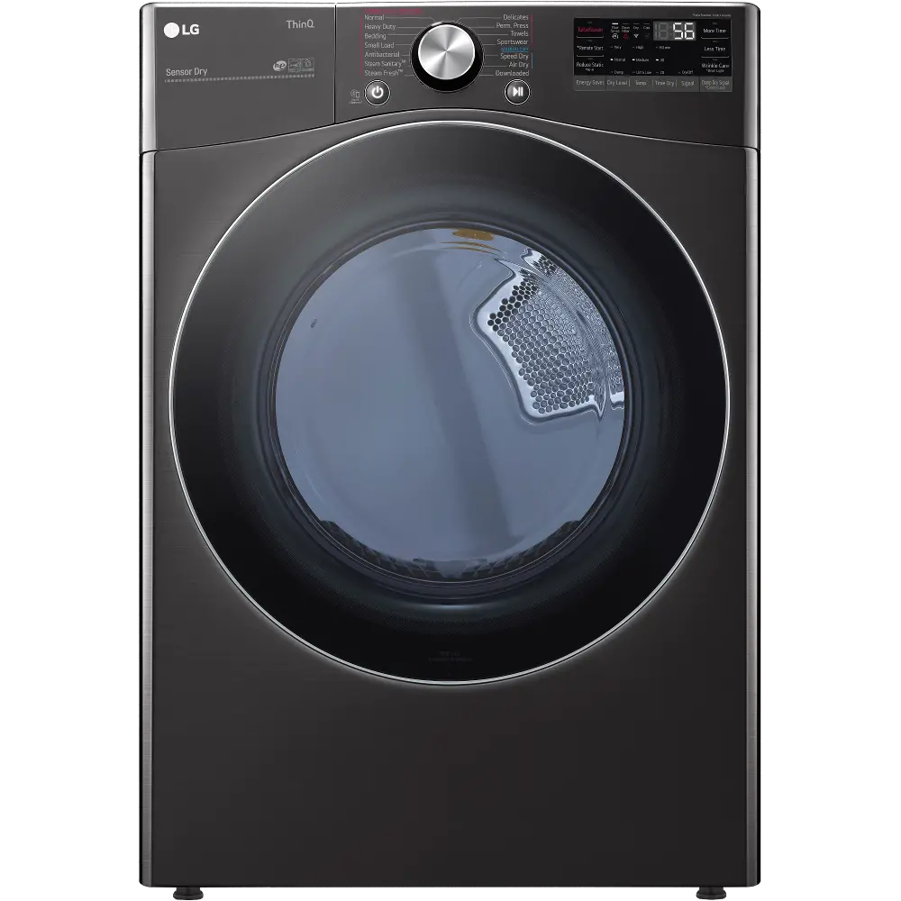 DLGX4201B LG Ultra Large Capacity Gas Dryer with TurboSteam and Built-In Intelligence - Black Steel 7.4 cu. ft.-1