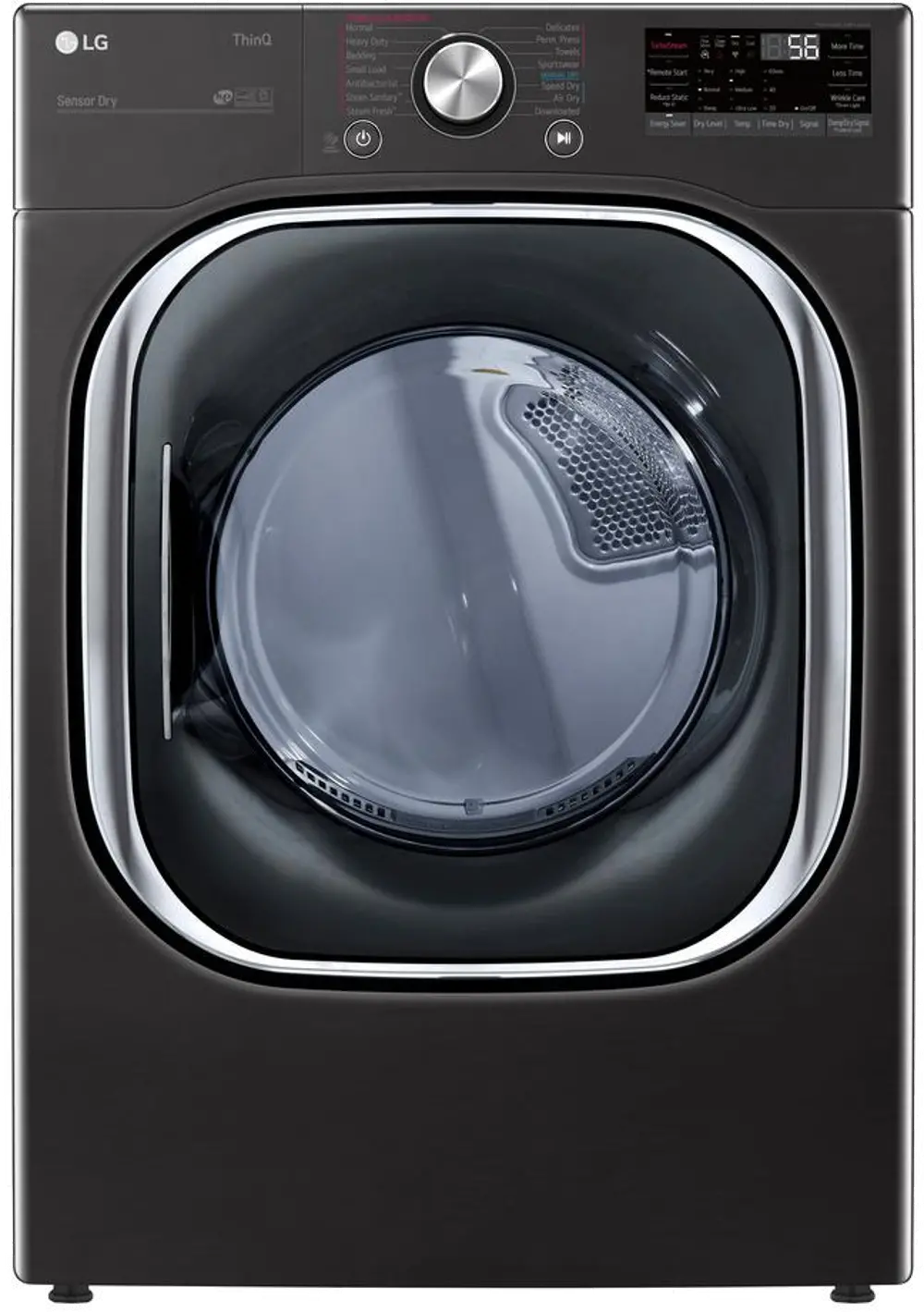 DLEX4500B LG Electric Front Load Dryer with TurboSteam and Built-In Intelligence - 7.4 cu. ft. Black Steel-1