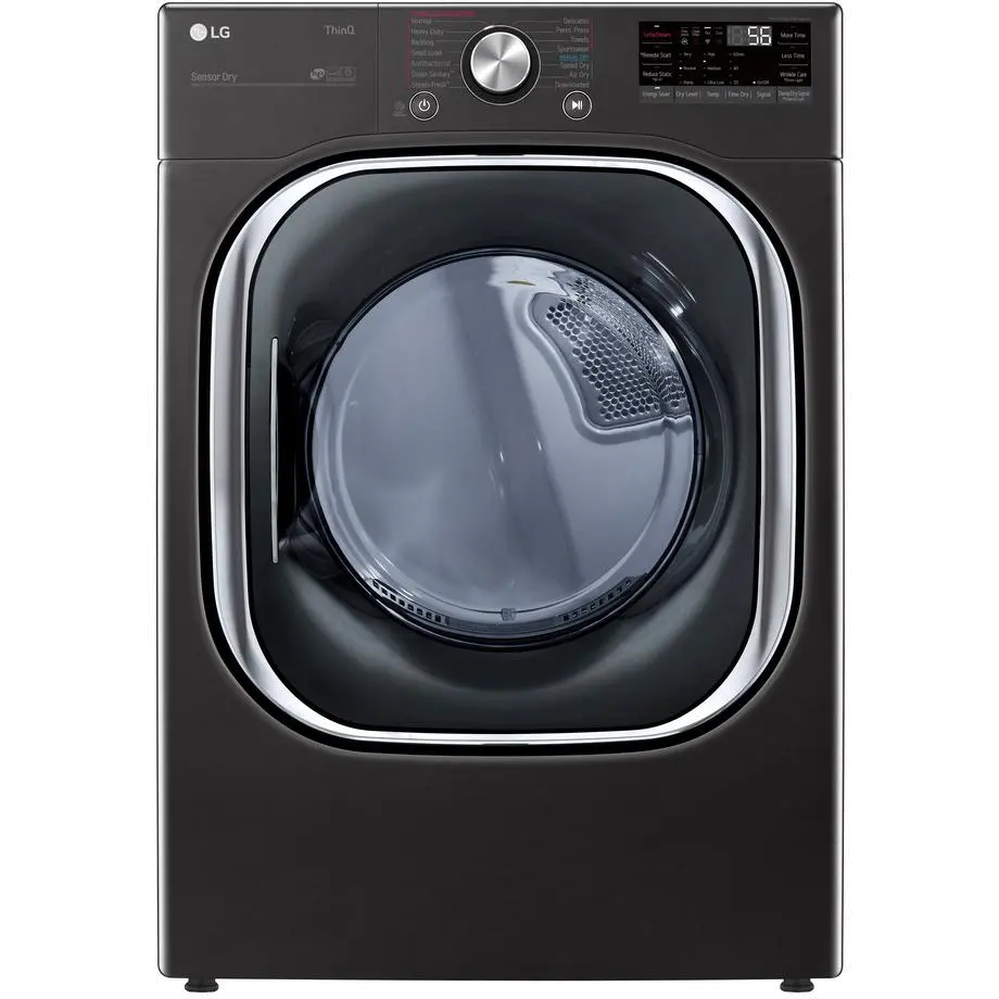 DLEX4500B LG Electric Front Load Dryer with TurboSteam and Built-In Intelligence - 7.4 cu. ft. Black Steel-1