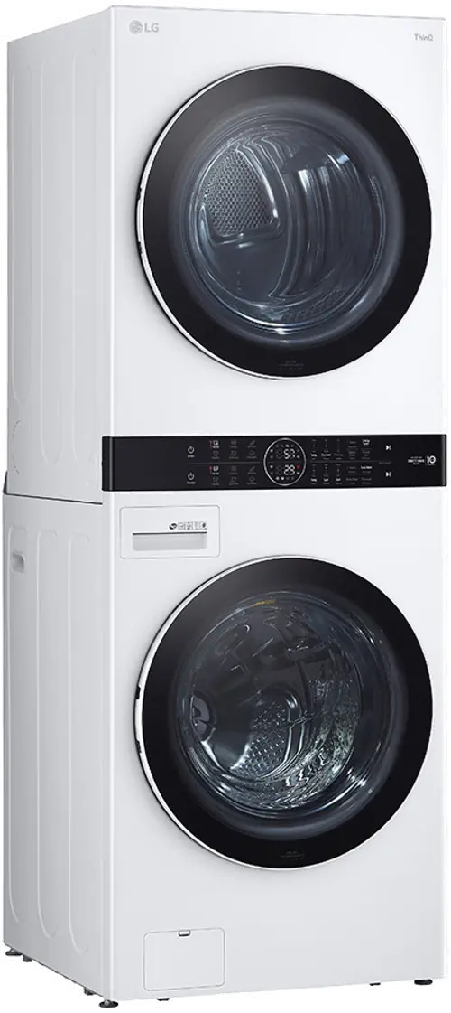 LG True Steam 7.4-cu ft Stackable Steam Cycle Smart Electric Dryer (White)  ENERGY STAR in the Electric Dryers department at