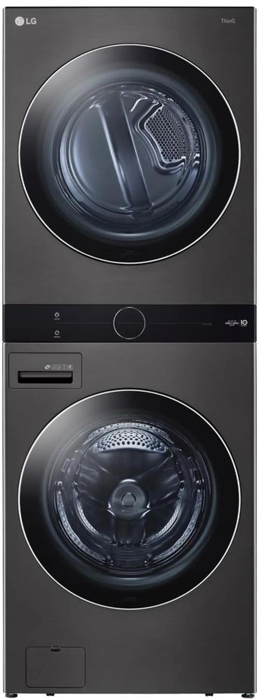 WKGX201HBA LG Single Unit Front Load LG WashTower with Center Control 4.5 cu. ft. Washer and 7.4 cu. ft. Gas Dryer - Black Steel-1