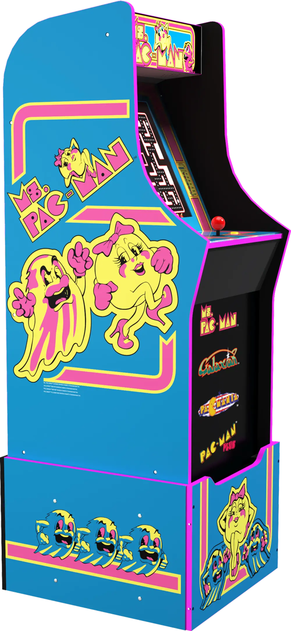 815221023024 Arcade1Up Ms. Pac-Man Arcade with Riser-1