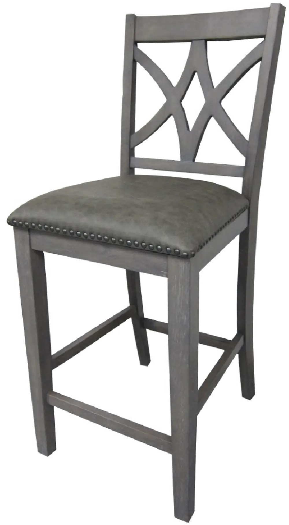Contemporary Gray 24 Inch Upholstered Counter Height Stool - Arianna-1