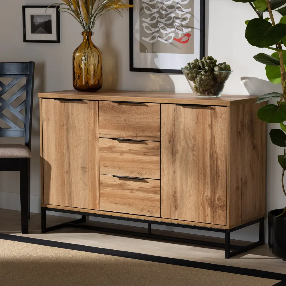 162-10295-RCW Candi Wood and Metal Dining Room Sideboard-1