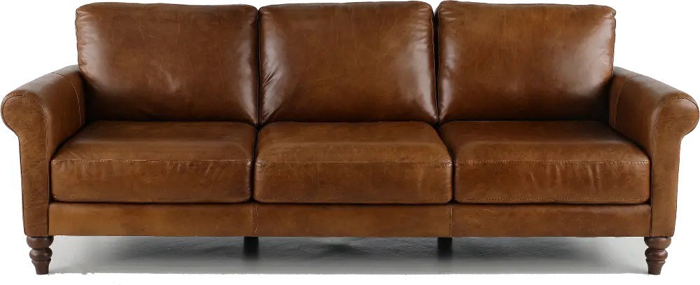 Dallas Brown Leather Sofa-1