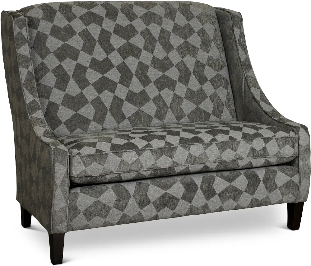 Steel Gray and Dark Gray Wingback Settee - Prost-1