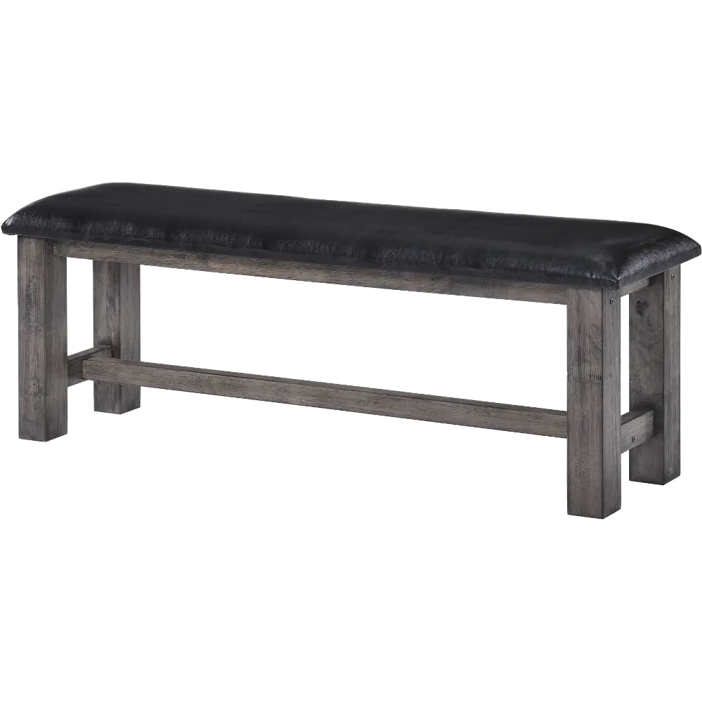Nash Rustic Gray Upholstered Dining Room Bench-1