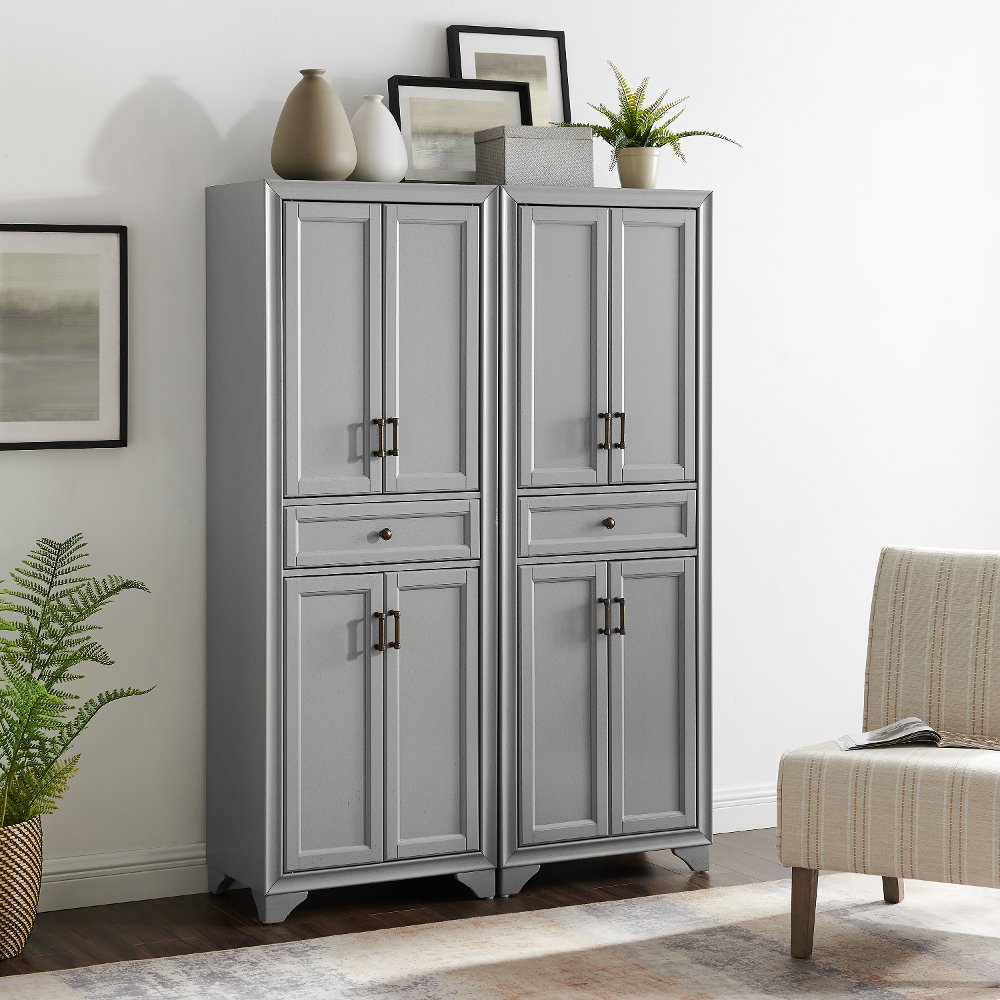 Tara Distressed Gray 2 Piece Pantry Set