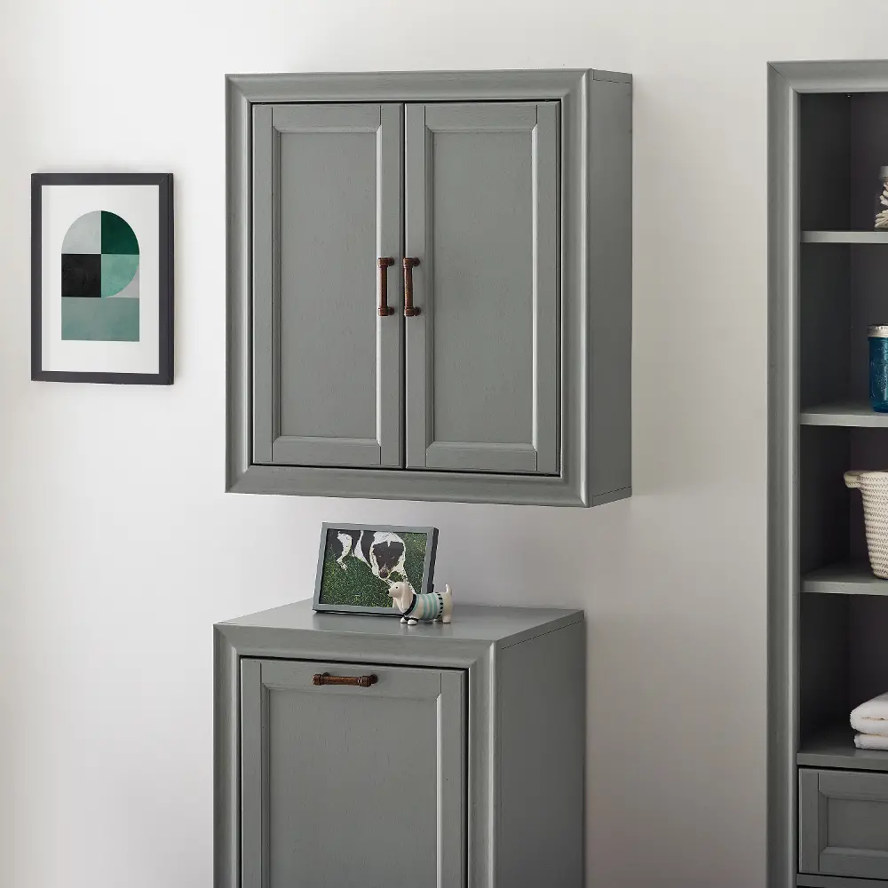 CF7012-GY Tara Cottage Gray Wall Cabinet-1