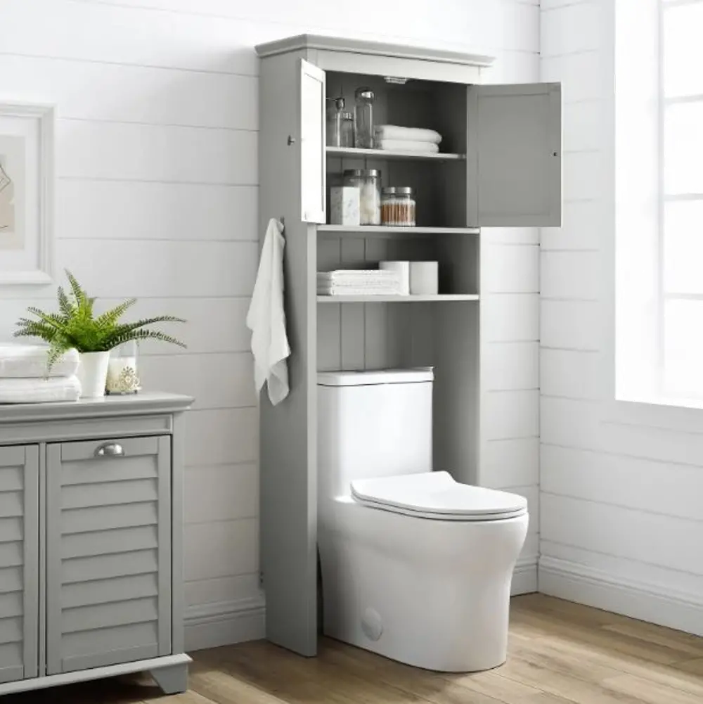CF7002-GY Lydia Gray Bathroom Space Saver Cabinet-1