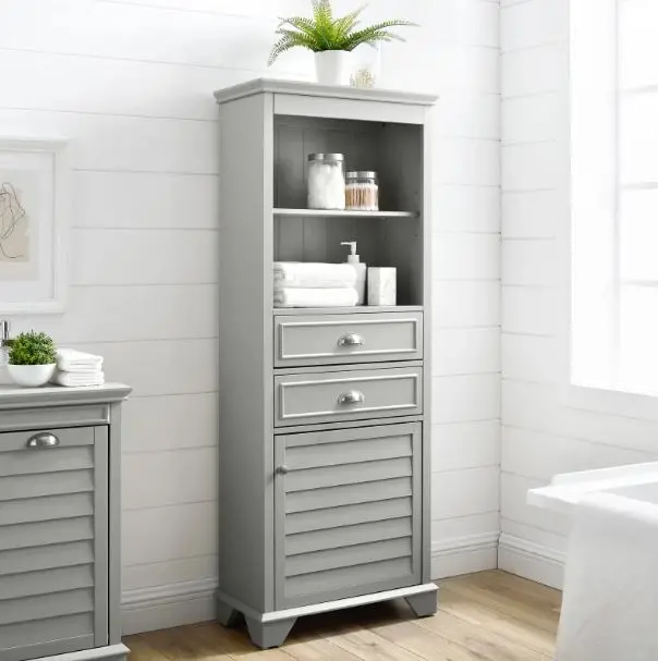 Lydia Cottage Gray Tall Cabinet