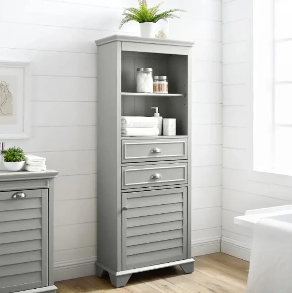 CF7001-GY Lydia Cottage Gray Tall Cabinet-1