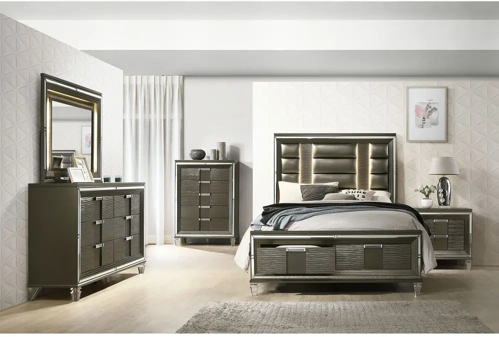 Posh Copper 4 Piece King Bedroom Set-1