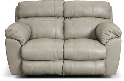 Putty Beige Lay Flat Leather Power, Cream Leather Reclining Sofa