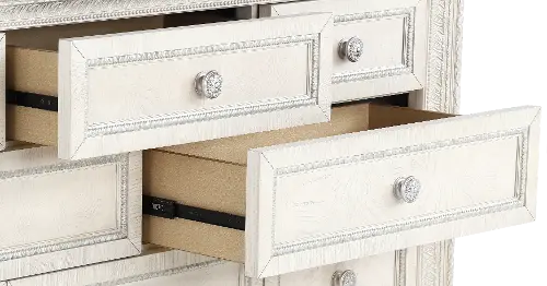White Dresser Makeover with Pearl Glaze • Roots & Wings Furniture LLC