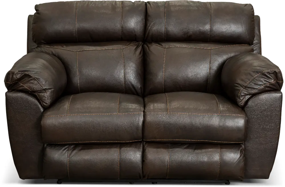 64072 Costa Brown Leather Lay-Flat Power Reclining Loveseat-1