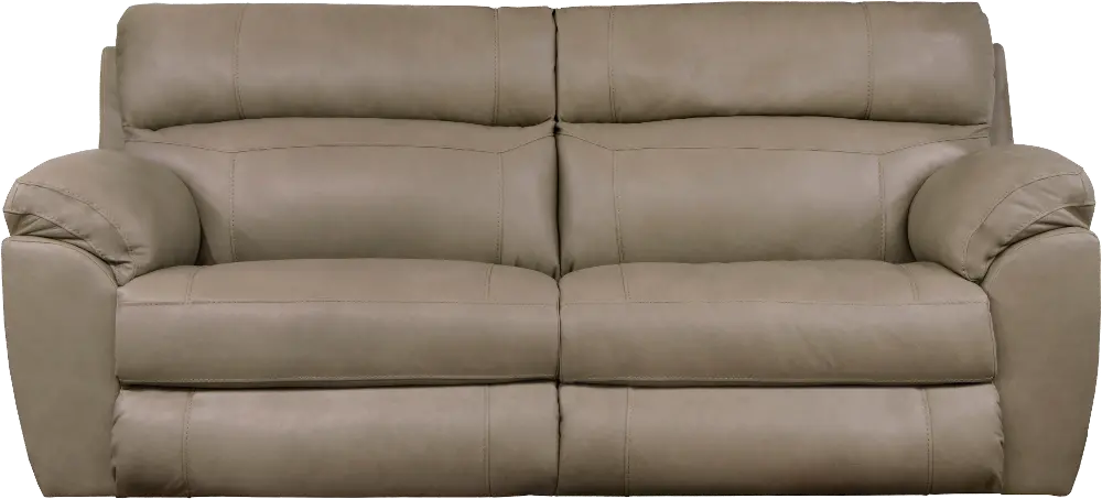 4071/1273-56 Costa Putty Beige Leather Lay-Flat Reclining Sofa-1