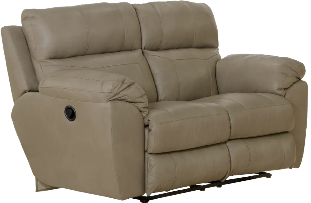 4072 Costa Putty Beige Leather Lay-Flat Reclining Love Seat-1