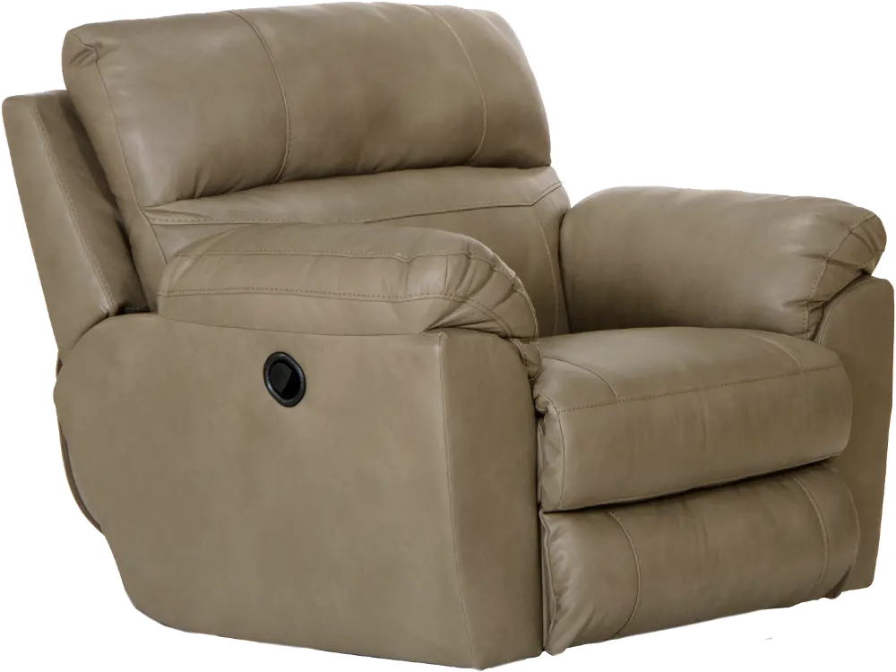 4070-7/1273-56 Costa Putty Beige Leather Leather Lay-Flat Recliner-1