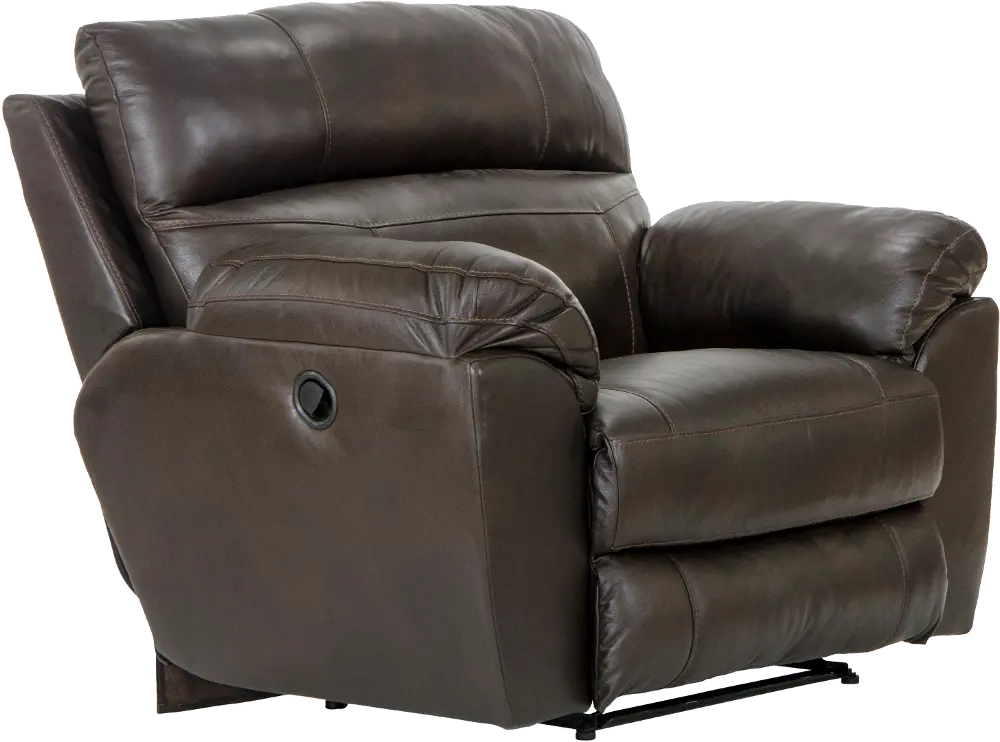 4070-7/1273-89 Costa Brown Leather Lay-Flat Recliner-1