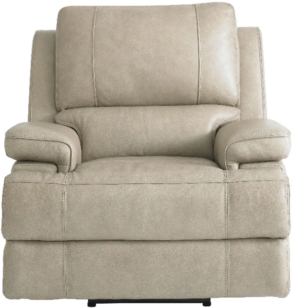 Parker Flax Beige Leather Power Recliner-1