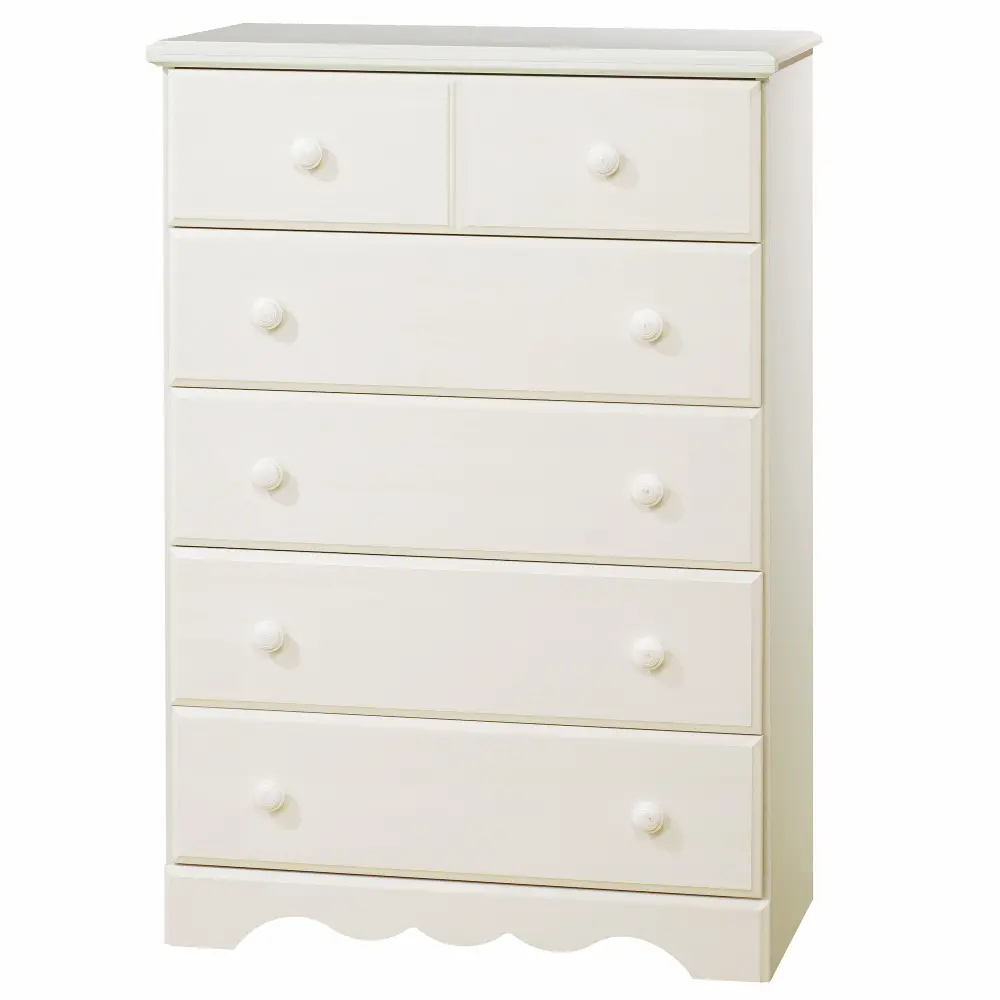 11411 White Wash 5-drawer Chest- Summer Breeze-1
