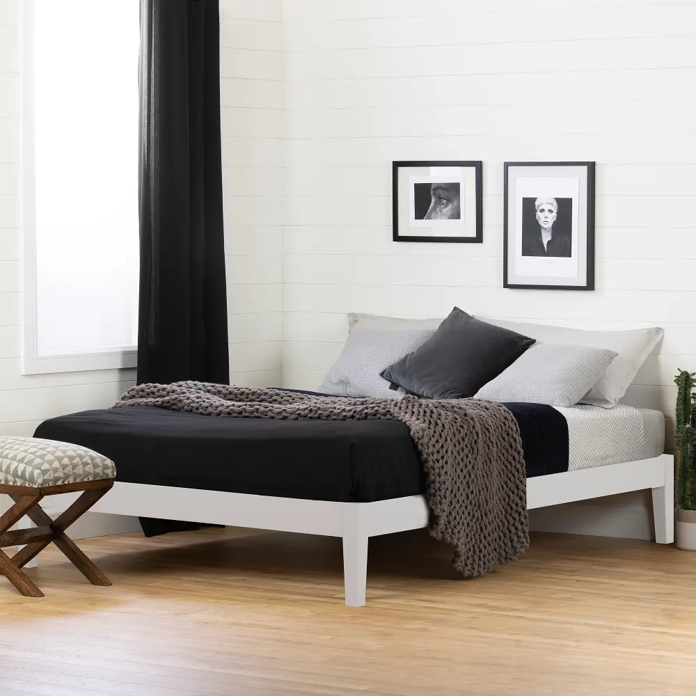 12474 Vito Full White Platform Bed - South Shore-1