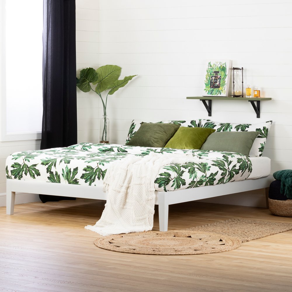 Vito King White Platform Bed- South Shore