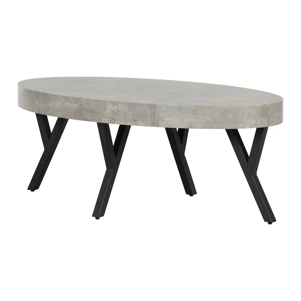 12668 City Life Concrete and Black Coffee Table-1