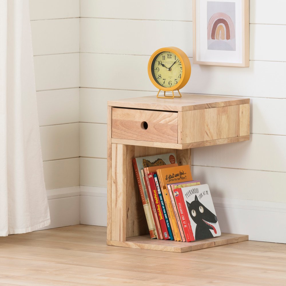 Sweedi Natural Wood 1-Drawer Nightstand - South Shore