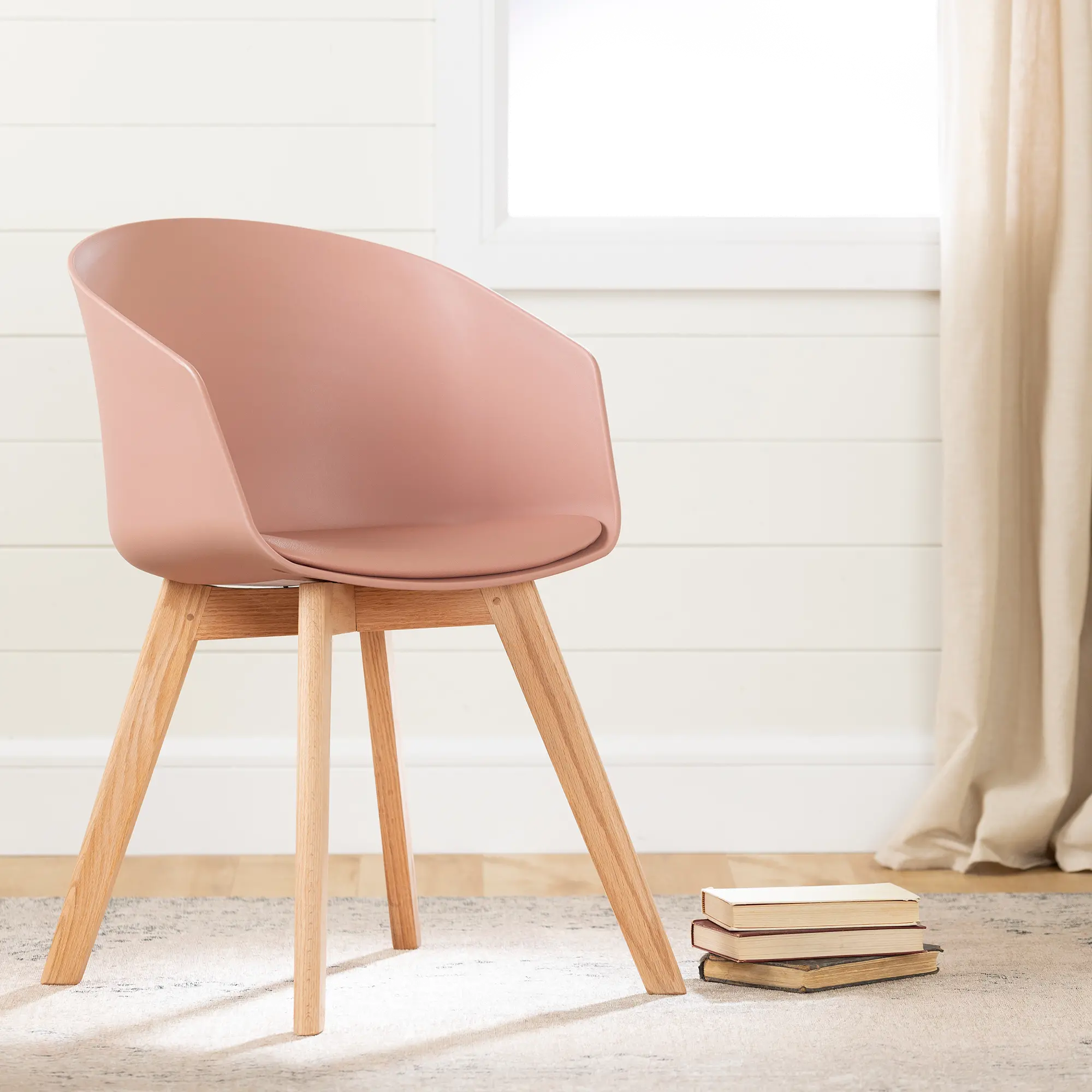 Flam Pink and Natural Dining Room Chair - South Shore