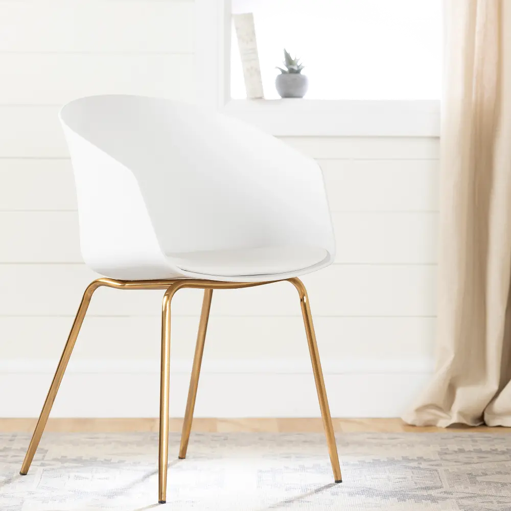 100404 Flam White Chair with Gold Metal Legs-1