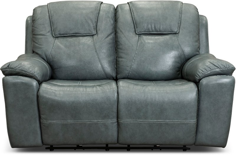 Power Reclining Love Seat, Leather Reclining Loveseat With Cup Holders