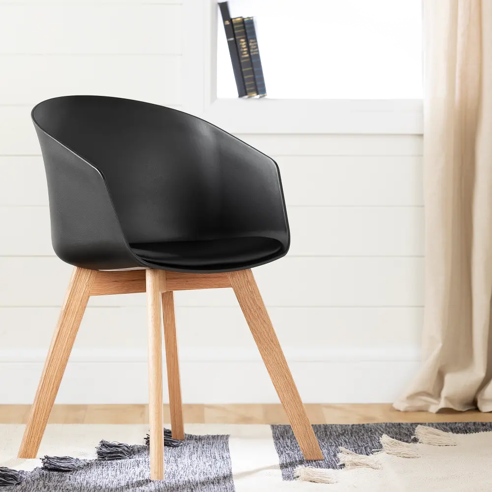 100410 Flam Black and Natural Dining Room Chair - South Shore-1