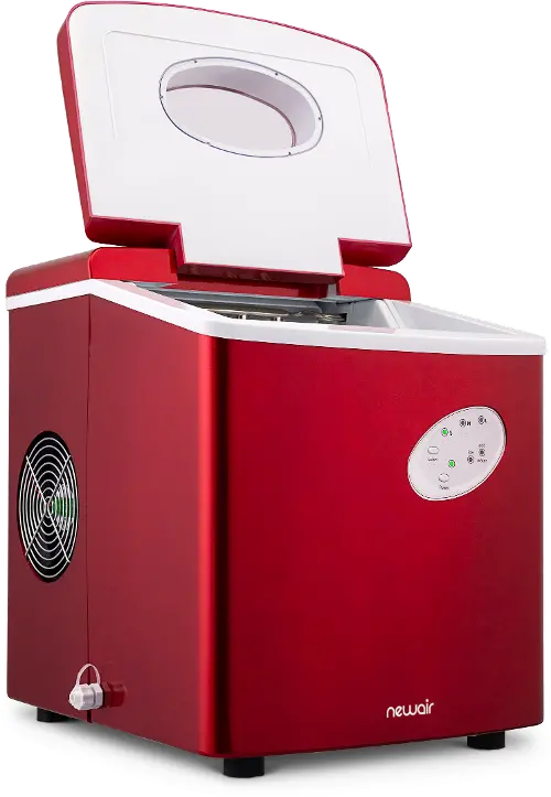 Compact and Portable Ice Maker, Red | contoureusa